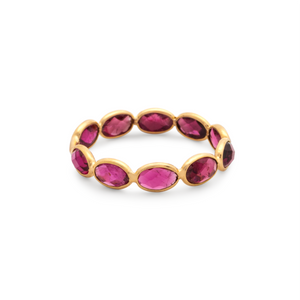 Oval Tourmaline Stackable Ring in 18 Karat Yellow Gold