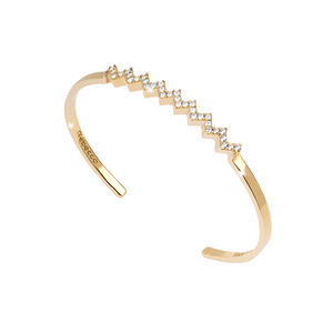 Rebecca Bangle with Swarovski Stones Sterling Gold Plated