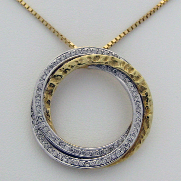 Diamond Pendant Circles 14 karat Yellow Gold