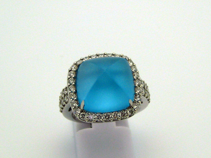 Blue Topaz Ring 18k White Gold