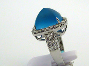 Blue Topaz Ring 18k White Gold
