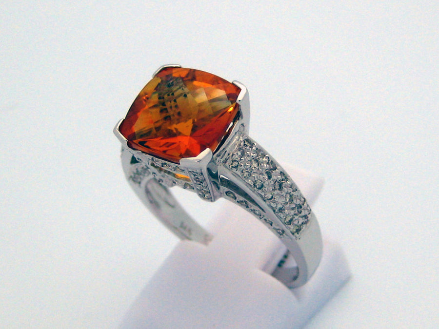 Citrine Ring 14k White Gold