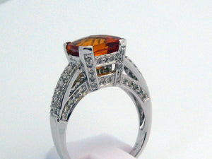 Citrine Ring 14k White Gold