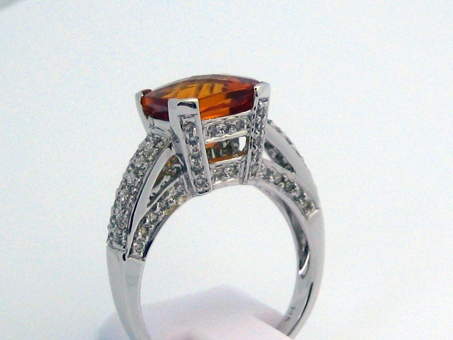 Citrine Ring 14k White Gold