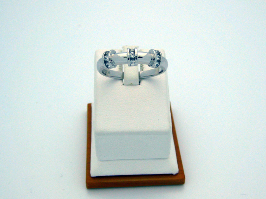 White Sapphires Band 18k White Gold