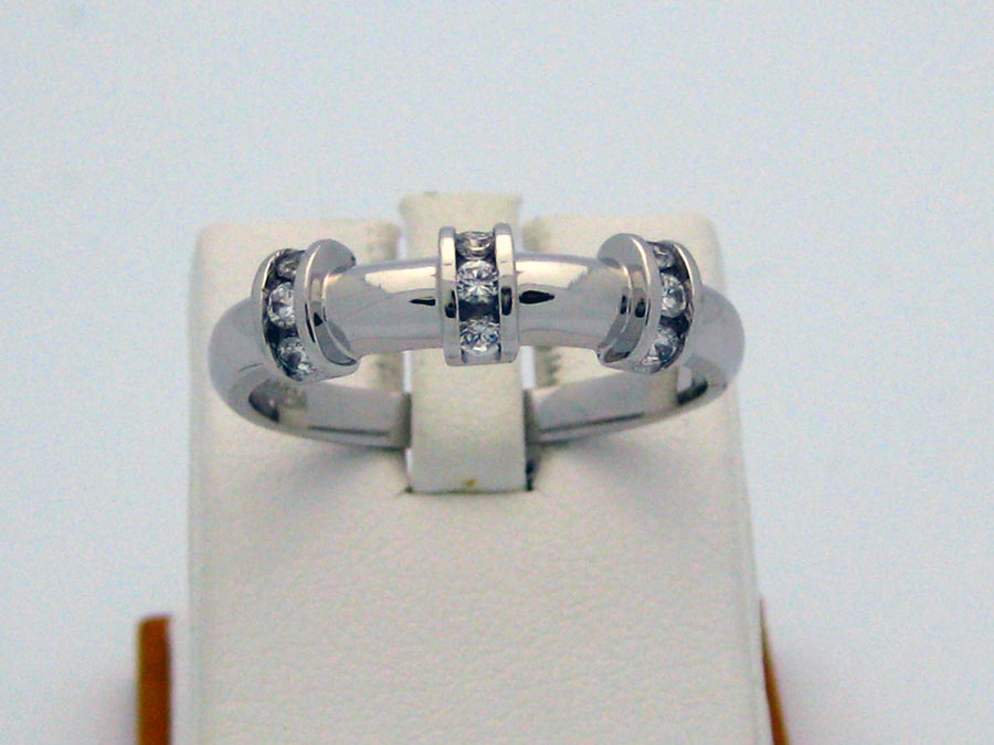 White Sapphires Band 18k White Gold