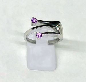 Pink Sapphire Diamond Ring 14 White Gold