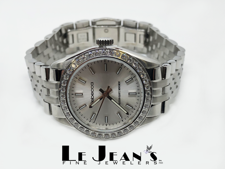 Rebecca Stainless Steel Watch with Crystals on Bezel