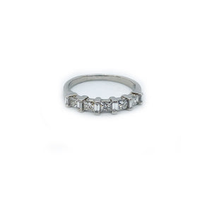 Platinum Diamond Band Princess Cut