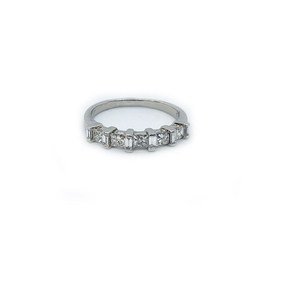Platinum Diamond Band Princess Cut