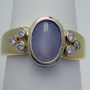 Carminelli Star Sapphire Ring Diamonds Gold
