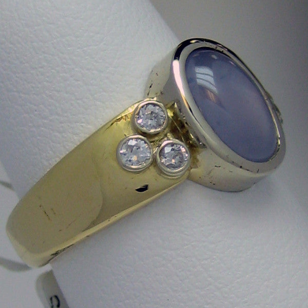 Carminelli Star Sapphire Ring Diamonds Gold