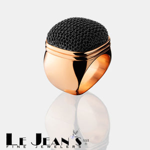 Mesh Black Ring Sterling Silver