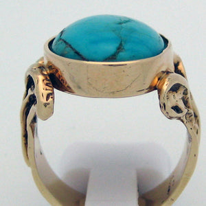 Turquoise in 14 Karat Yellow Gold Ring